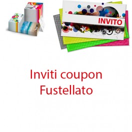 INVITI coupon - fustellato - automontante - dim. 9.5x6.1cm chiuso - carta 300gr